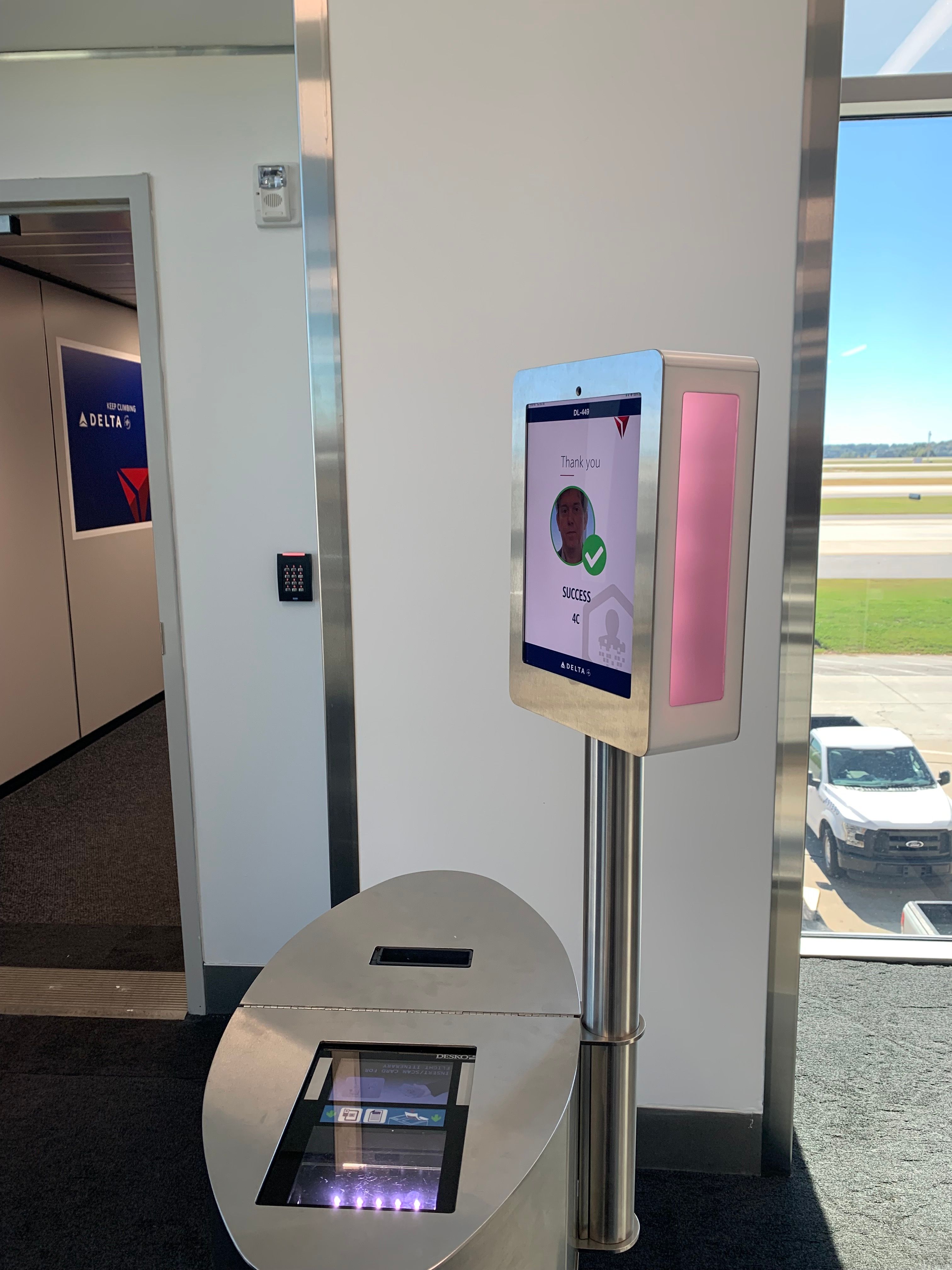 Facial-recognition equipment at the gate conducts a scan to let the passenger through, without the need to show identification or a boarding pass.